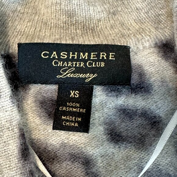 Cashmere Charter Club luxury leopard print Cardigan Open Front - Picture 11 of 12